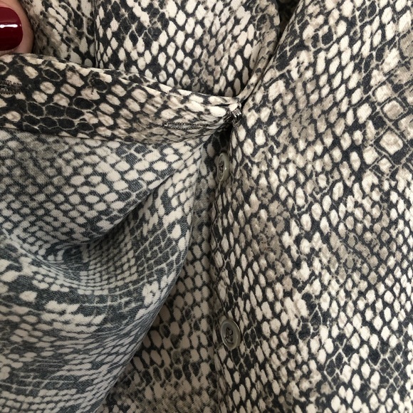 Babaton | Long Sleeve Reptile Print Button Blouse - Picture 8 of 8